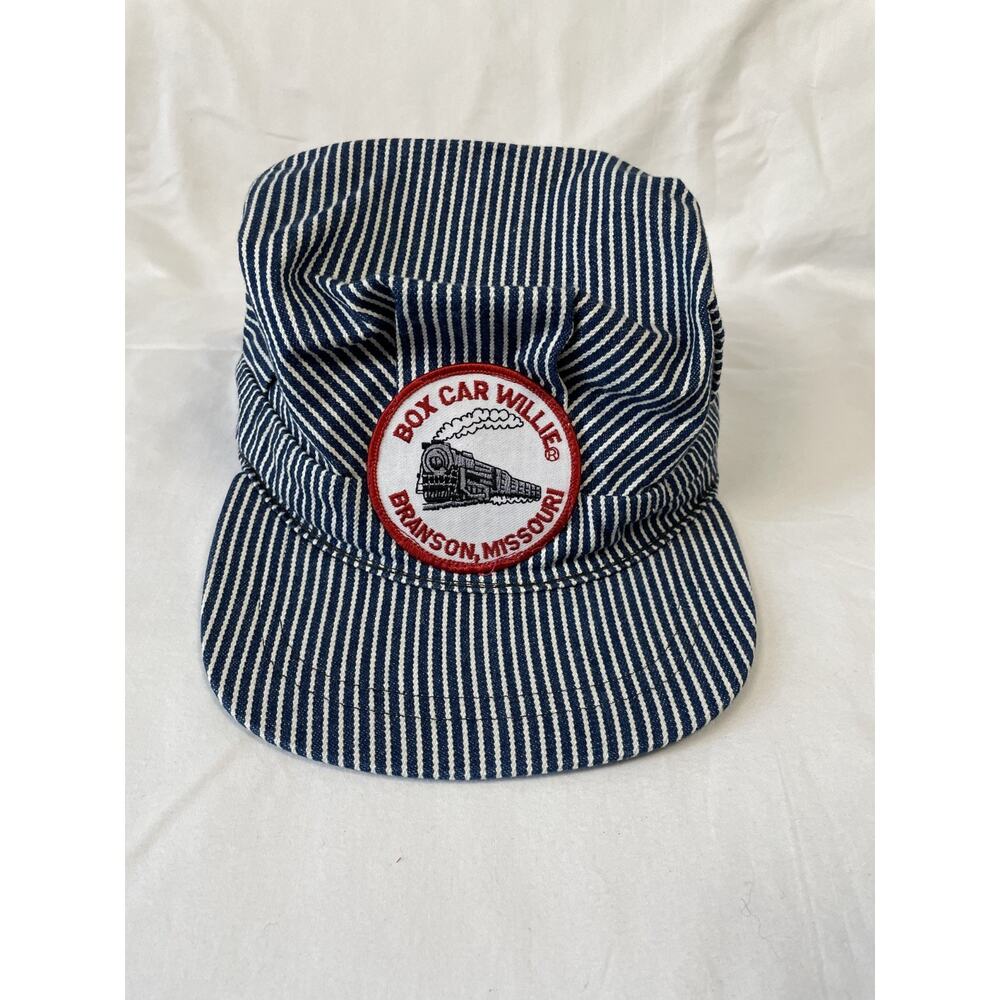 Vintage Box Car Willie Railroad Train Conductor Branson Missouri Hat Cap USA